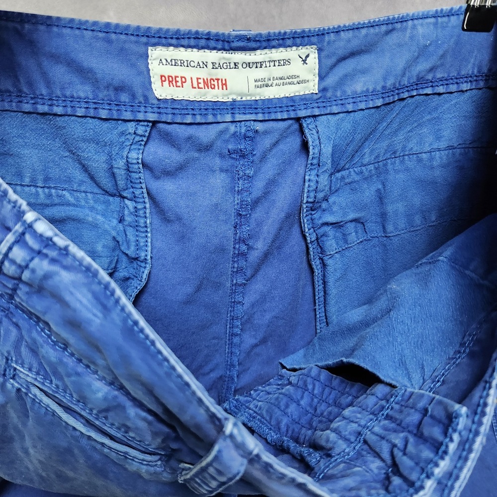 American Eagle Outfitters Mens Blue Prep Length Cotton Twill Shorts Size 34 - Picture 14 of 16
